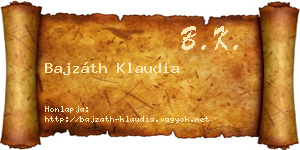 Bajzáth Klaudia névjegykártya