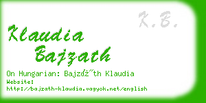 klaudia bajzath business card